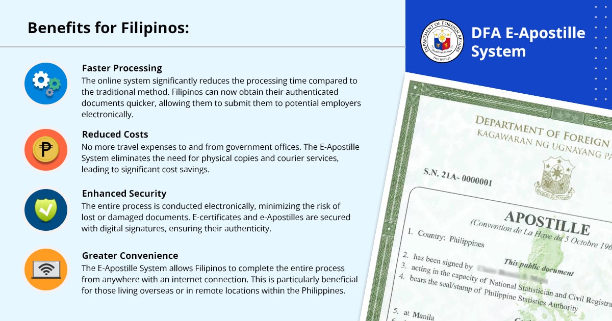 DFA E-apostille benefits